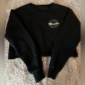 brandy melville malibu black crop sweatshirt (size small)